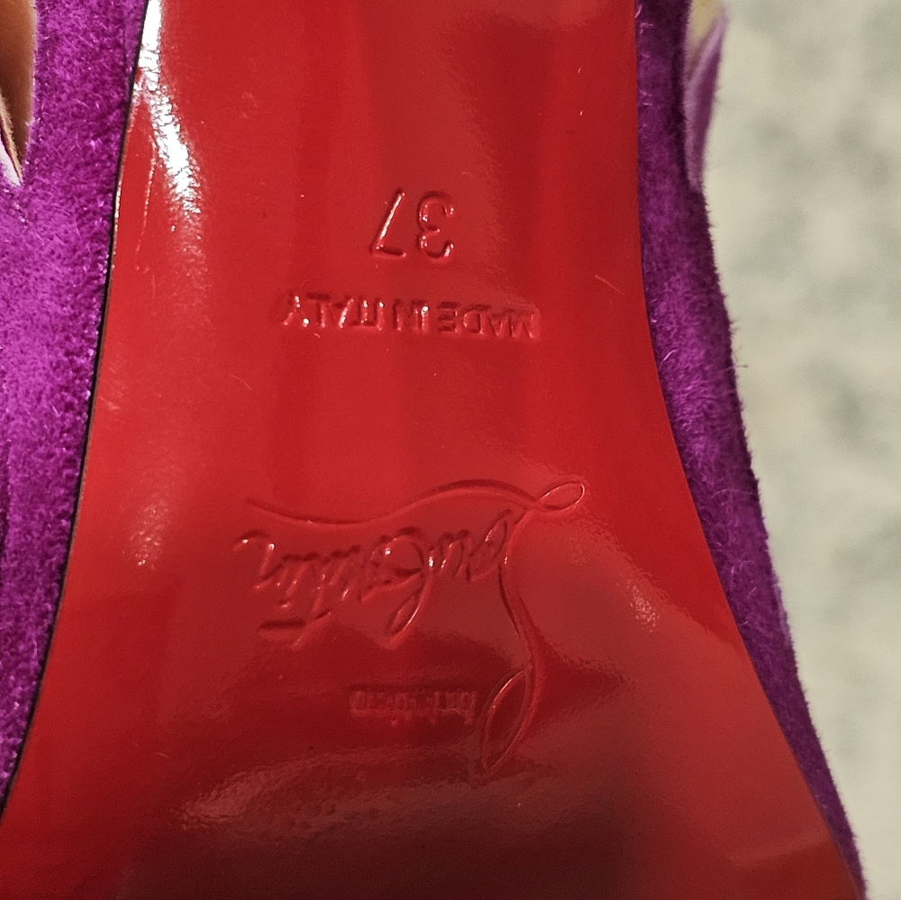 New Christian Louboutin Pumps Purple Stiletto Heels In Size 37 - Picture 7 of 11